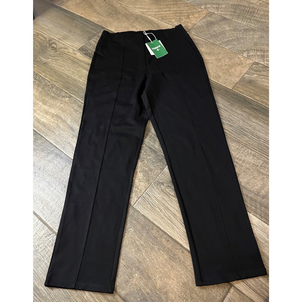 Halara Black High Waisted Wide Leg Front Seam Pants Medium NWT